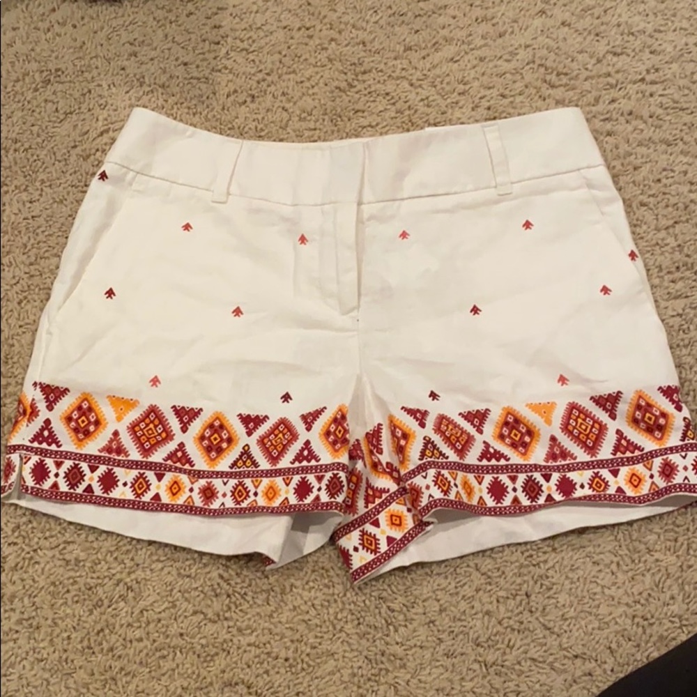 NWT LOFT Linen Riviera Shorts Aztec Print